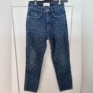 Current Elliot studded jeans front and back